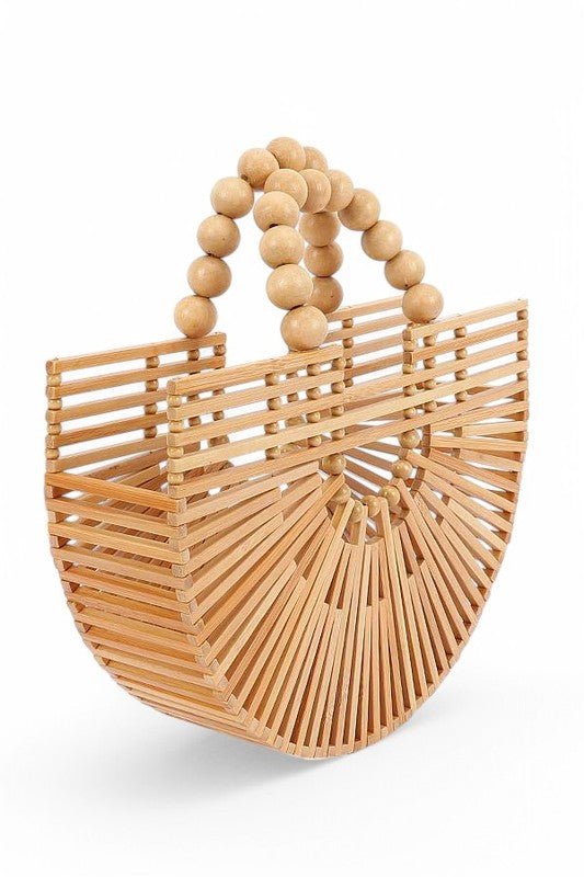 Bamboo Structure Half Circle Clutch Bag - Blu Lotus Boutique