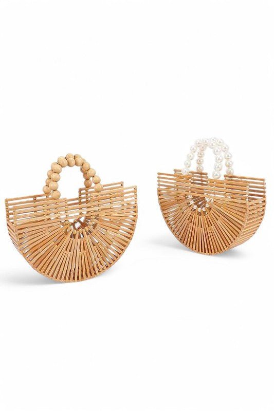 Bamboo Structure Half Circle Clutch Bag - Blu Lotus Boutique