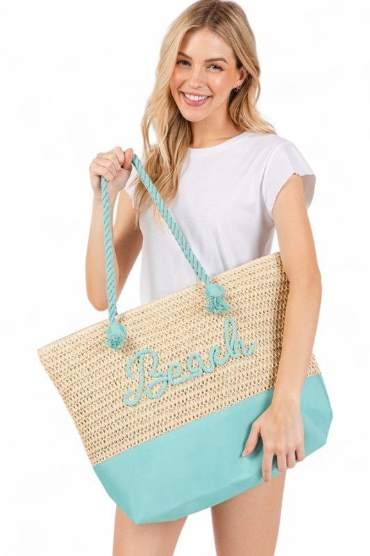 BEACH Crochet Summer Tote - Blu Lotus Boutique