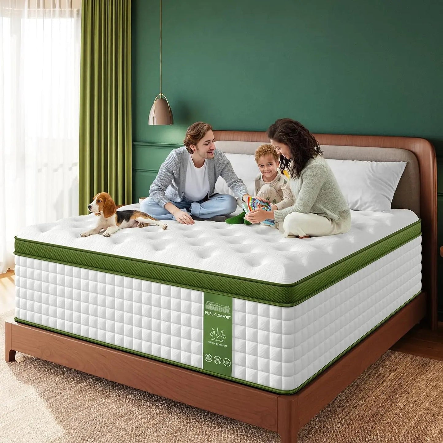 BedStory 12 - 14'' Hybrid Mattress, Full/King/Queen Size Mattress , Gel Memory Foam & Pocket Springs for Pressure Relief & Support - Blu Lotus Boutique
