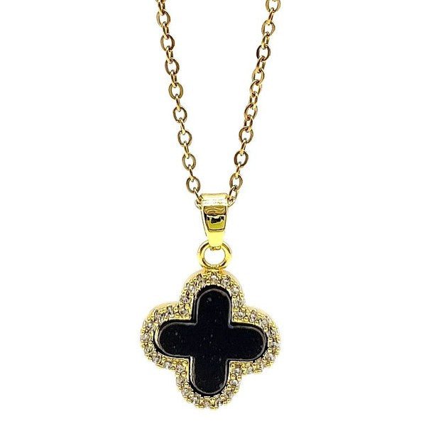Black Clover Stainless Steel Pendant Necklace - Blu Lotus Boutique