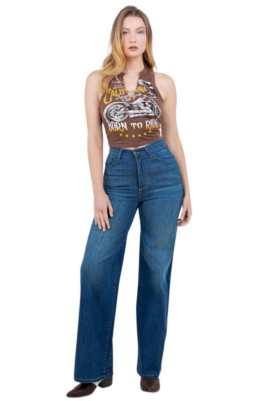 Camila Wide Leg Jean in Medium Wash - Blu Lotus Boutique