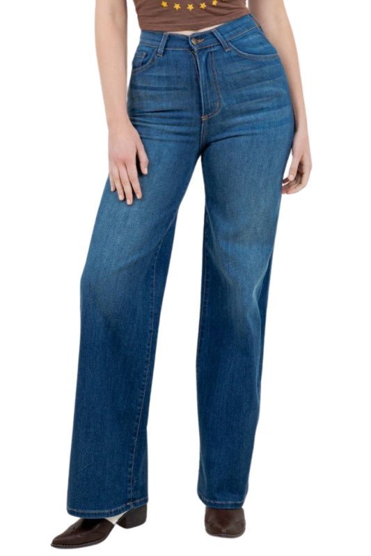 Camila Wide Leg Jean in Medium Wash - Blu Lotus Boutique