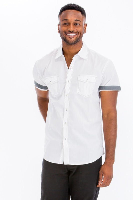 Casual Short Sleeve Solid Shirts - Blu Lotus Boutique