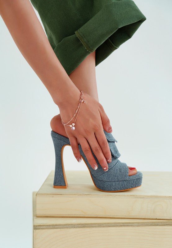 Celidih Denim Pouch Detail Sandals - Blu Lotus Boutique