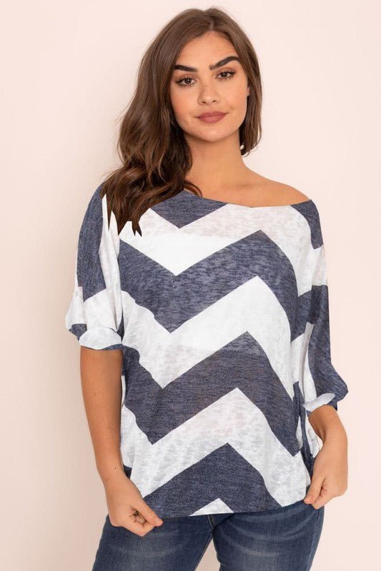Chevron Dolan Tunic - Blu Lotus Boutique