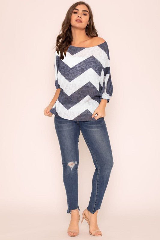 Chevron Dolan Tunic - Blu Lotus Boutique