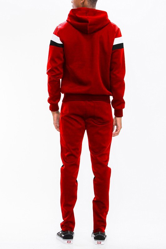 Chevron Stripe Full Zip Track Suit - Blu Lotus Boutique
