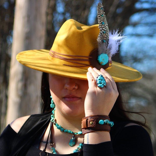 Chunky Turquoise Necklace Teardrop Pendant - Blu Lotus Boutique