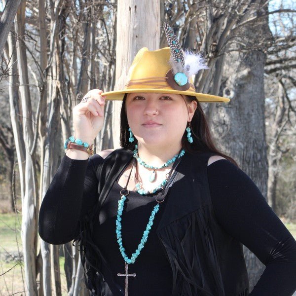 Chunky Turquoise Necklace Teardrop Pendant - Blu Lotus Boutique