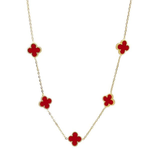 Clover Chain Necklace Pendant Charm - Blu Lotus Boutique