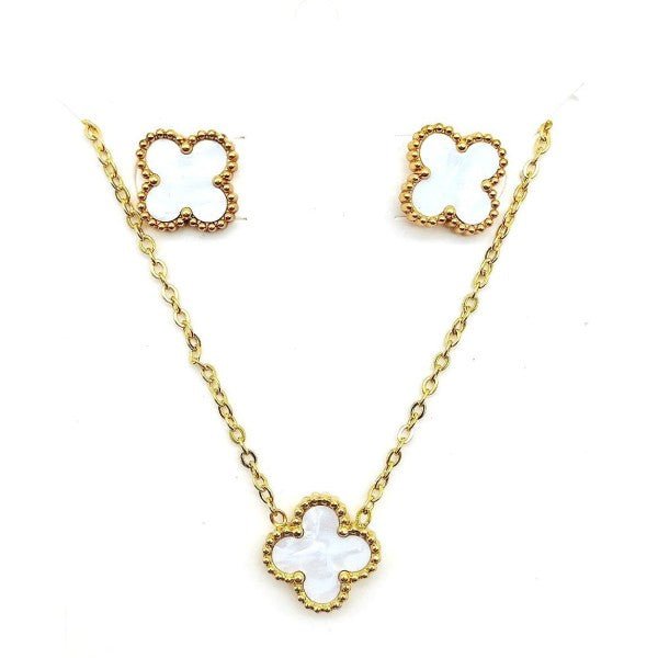 Clover Chain Necklace Set with Pendant and Charm - Blu Lotus Boutique