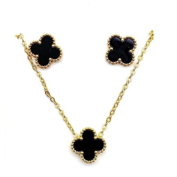 Clover Chain Necklace Set with Pendant and Charm - Blu Lotus Boutique