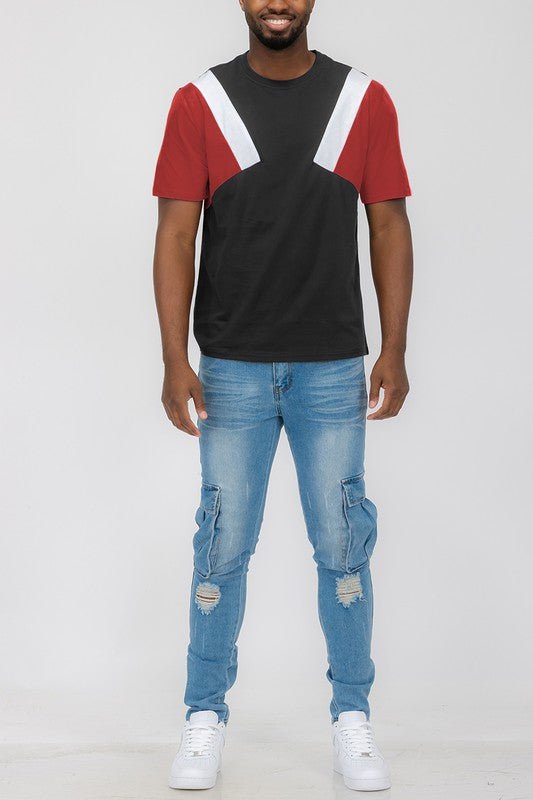 Color Block Short Sleeve Tshirt - Blu Lotus Boutique