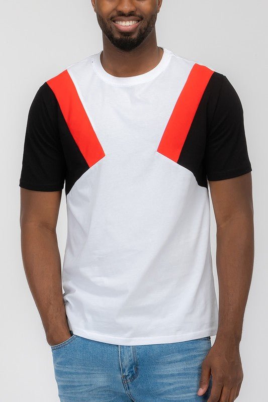 Color Block Short Sleeve Tshirt - Blu Lotus Boutique