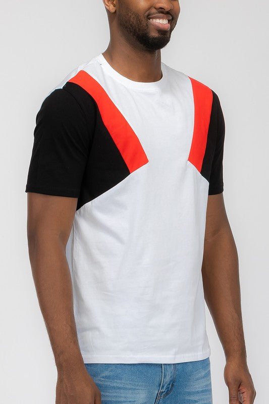 Color Block Short Sleeve Tshirt - Blu Lotus Boutique