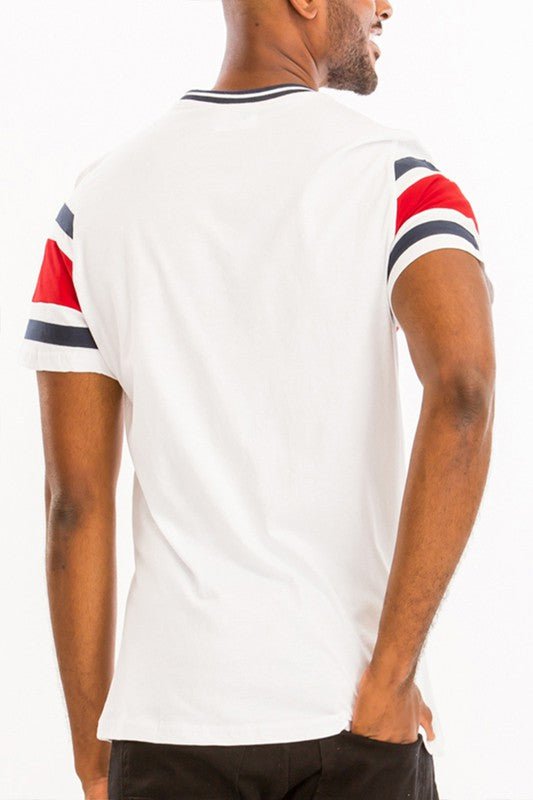 COTTON THREE STRIPE TSHIRT - Blu Lotus Boutique