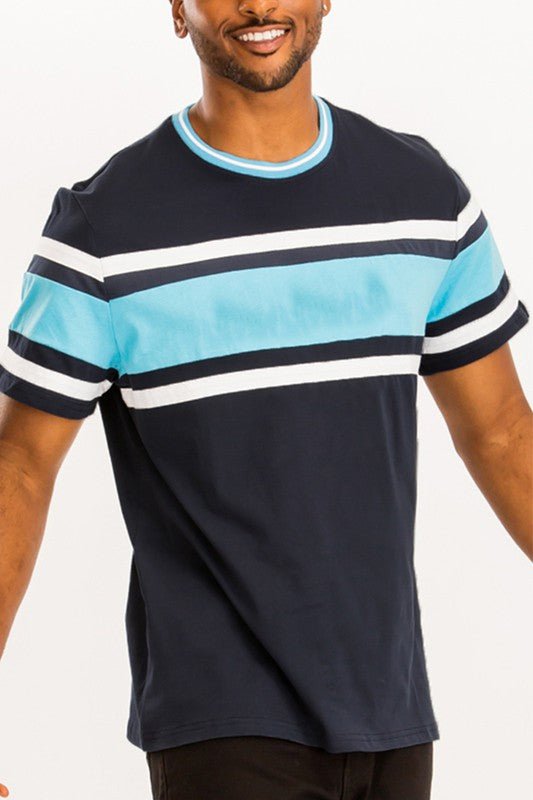 COTTON THREE STRIPE TSHIRT - Blu Lotus Boutique