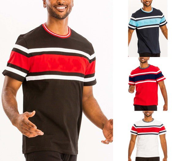 COTTON THREE STRIPE TSHIRT - Blu Lotus Boutique