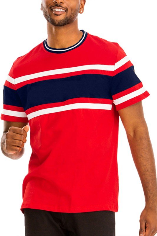 COTTON THREE STRIPE TSHIRT - Blu Lotus Boutique