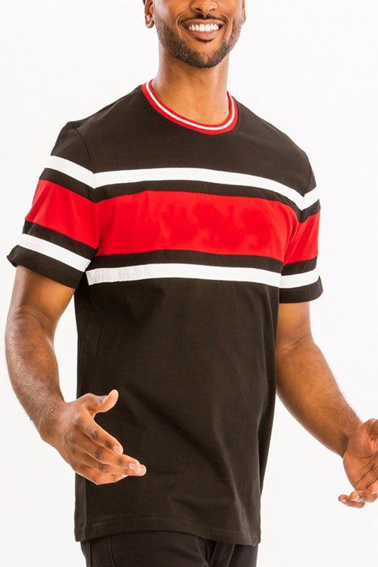COTTON THREE STRIPE TSHIRT - Blu Lotus Boutique