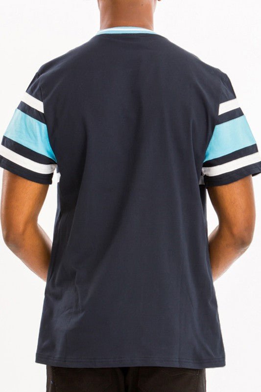 COTTON THREE STRIPE TSHIRT - Blu Lotus Boutique