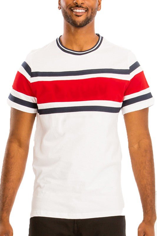 COTTON THREE STRIPE TSHIRT - Blu Lotus Boutique