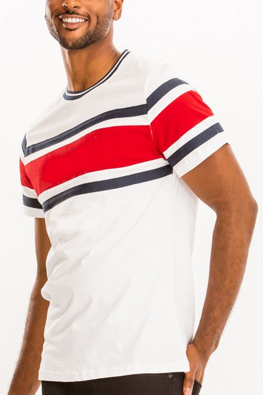 COTTON THREE STRIPE TSHIRT - Blu Lotus Boutique