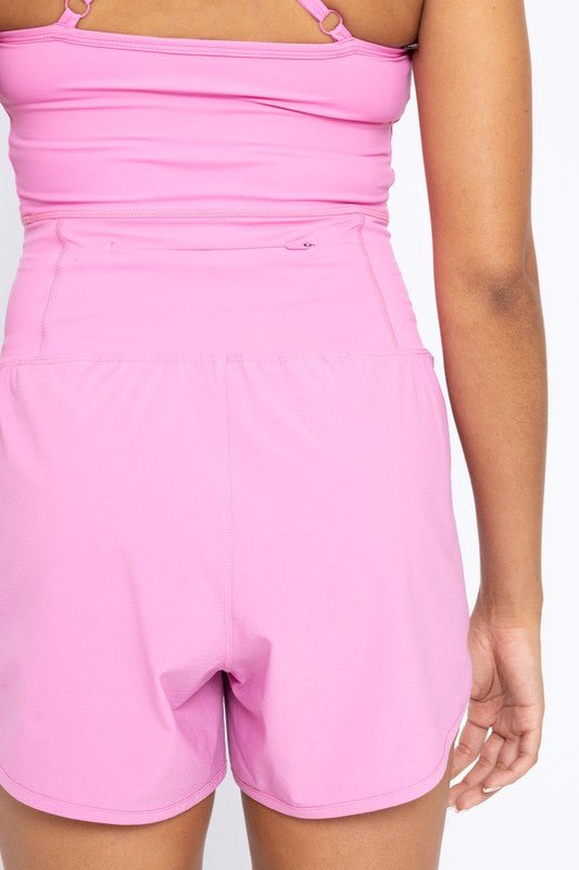 Cross Back Active Romper - Blu Lotus Boutique