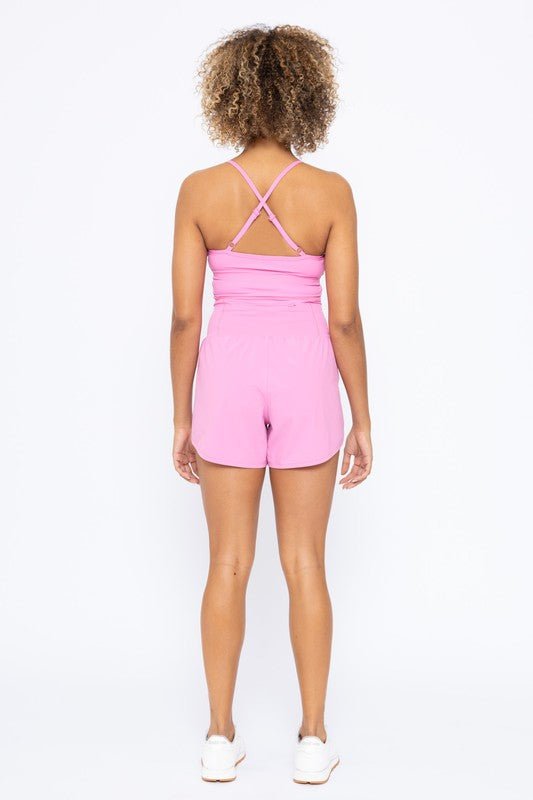 Cross Back Active Romper - Blu Lotus Boutique
