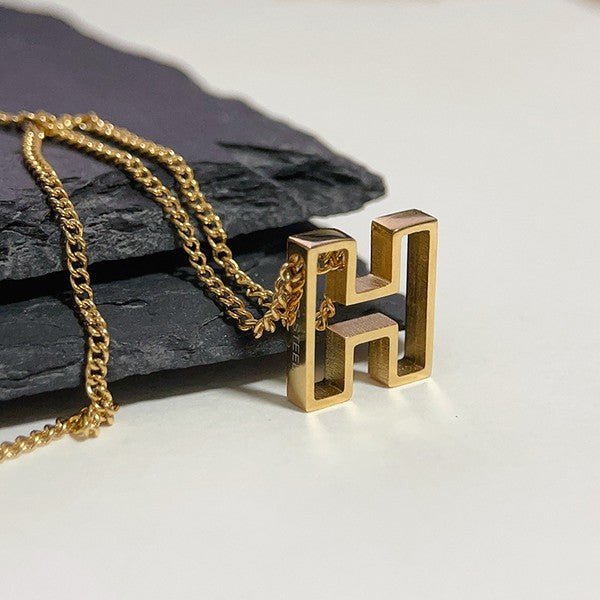 Cutout Initial Letter Personalized Necklace - Blu Lotus Boutique