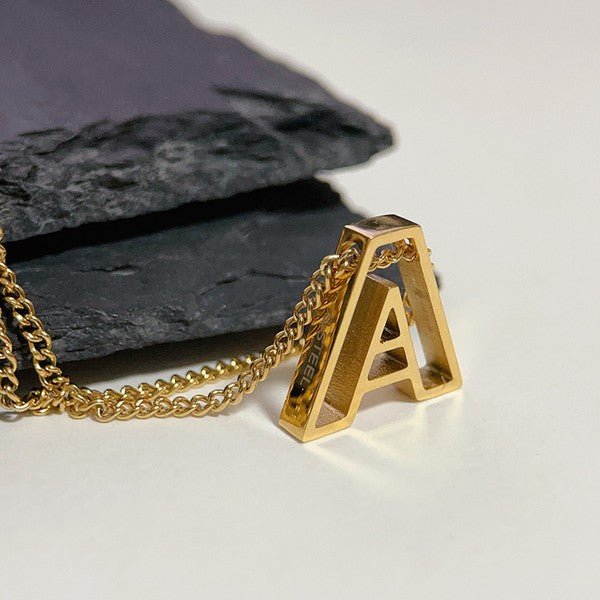 Cutout Initial Letter Personalized Necklace - Blu Lotus Boutique