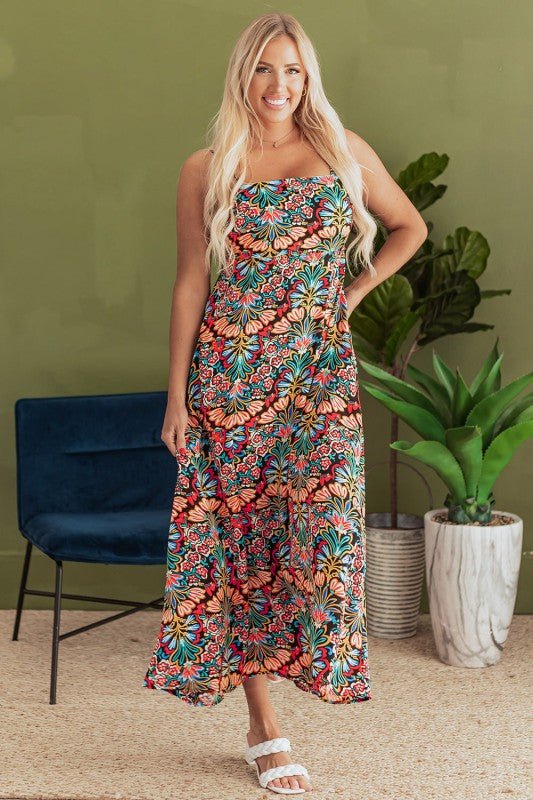Danielle Boho Floral High Waist Maxi Dress - Blu Lotus Boutique