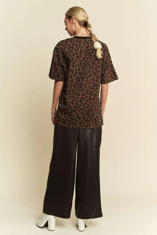 Davi & Dani Crinkled Textured Wide Leg Pants - Blu Lotus Boutique