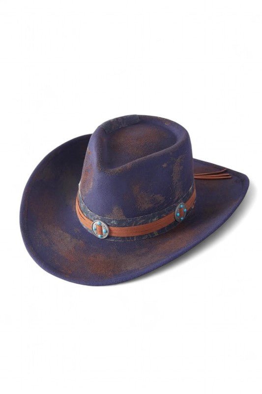 Distress Vintage Shapable Fedora Cowboy Hat - Blu Lotus Boutique