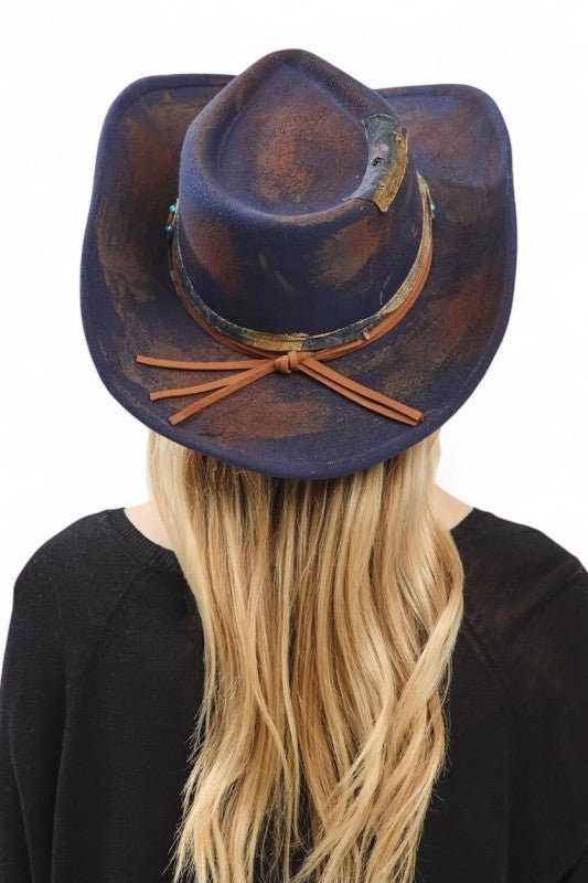 Distress Vintage Shapable Fedora Cowboy Hat - Blu Lotus Boutique