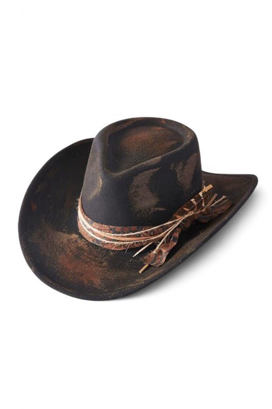 Distress Vintage Shapable Fedora Cowboy Hat Success - Blu Lotus Boutique