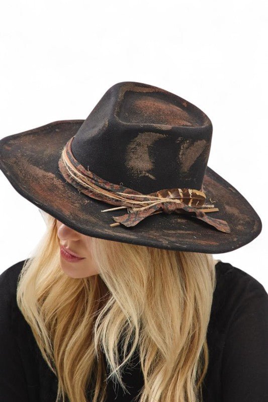 Distress Vintage Shapable Fedora Cowboy Hat Success - Blu Lotus Boutique