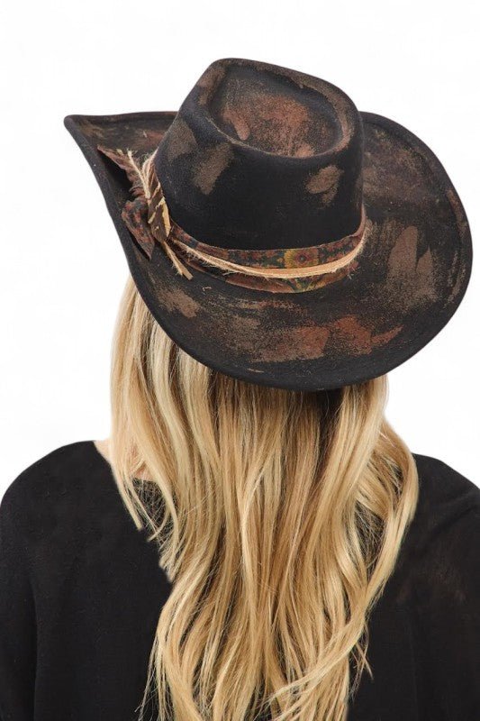 Distress Vintage Shapable Fedora Cowboy Hat Success - Blu Lotus Boutique