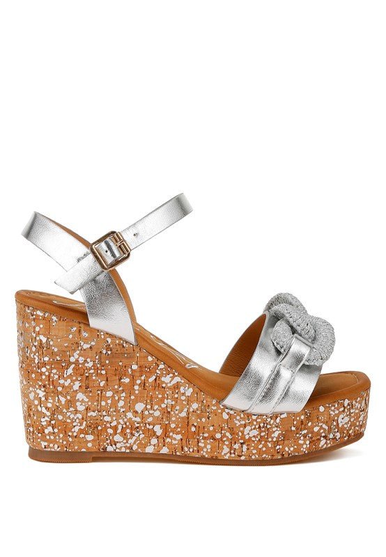 Emelda Chain Link Detail Wedge Sandals - Blu Lotus Boutique