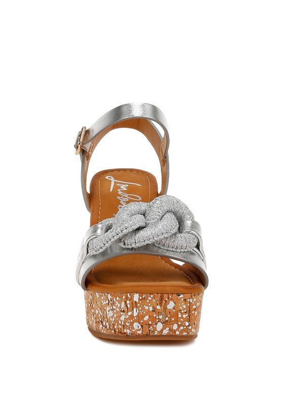 Emelda Chain Link Detail Wedge Sandals - Blu Lotus Boutique