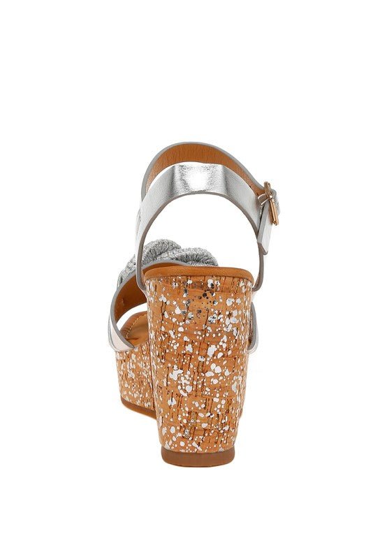 Emelda Chain Link Detail Wedge Sandals - Blu Lotus Boutique