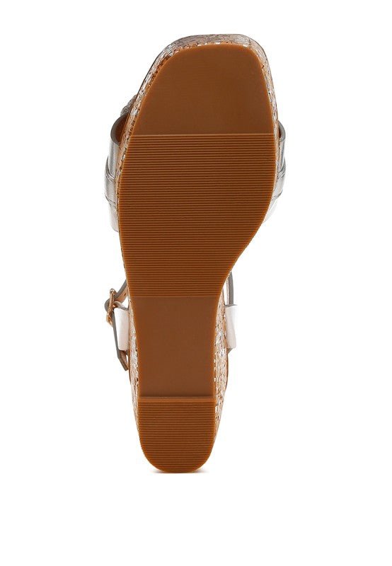 Emelda Chain Link Detail Wedge Sandals - Blu Lotus Boutique