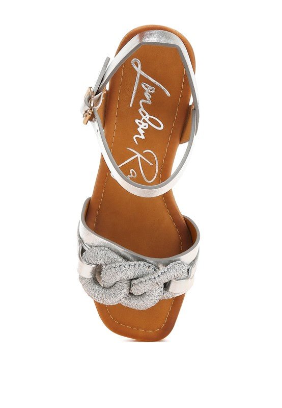 Emelda Chain Link Detail Wedge Sandals - Blu Lotus Boutique