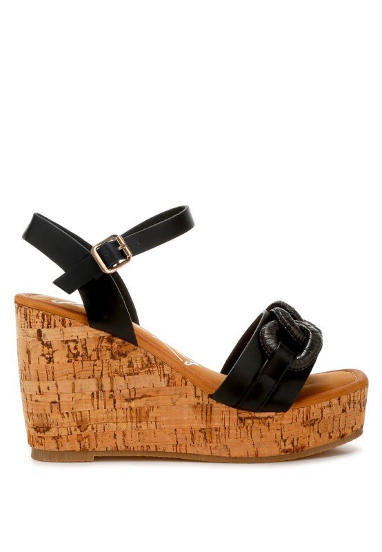 Emelda Cushion Chain Pin Buckle Wedges - Blu Lotus Boutique