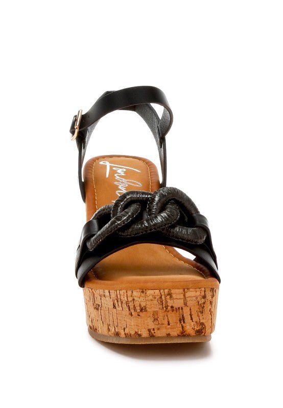 Emelda Cushion Chain Pin Buckle Wedges - Blu Lotus Boutique