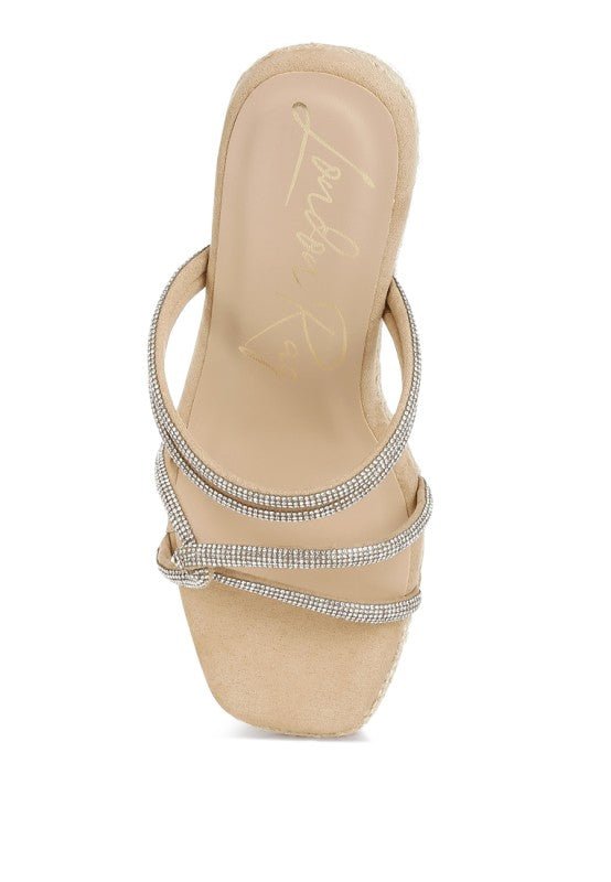 Enocha Rhinestones Embellished Espadrilles - Blu Lotus Boutique