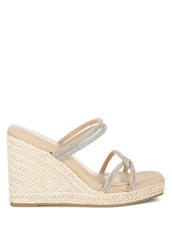 Enocha Rhinestones Embellished Espadrilles - Blu Lotus Boutique