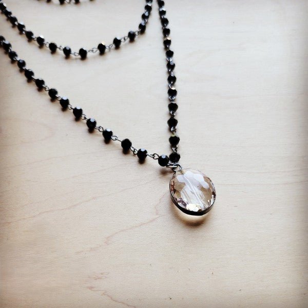 Faceted Glass Triple Strand Necklace w/ Glass - Blu Lotus Boutique