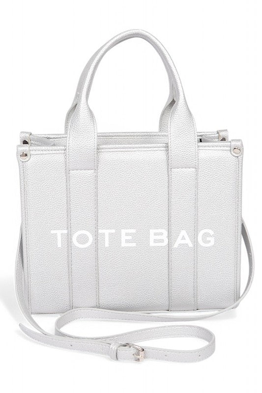 Faux Leather Small Fashion Tote Bag - Blu Lotus Boutique